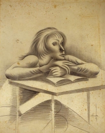 A leitura; Rapariga debruçada sobre a mesa