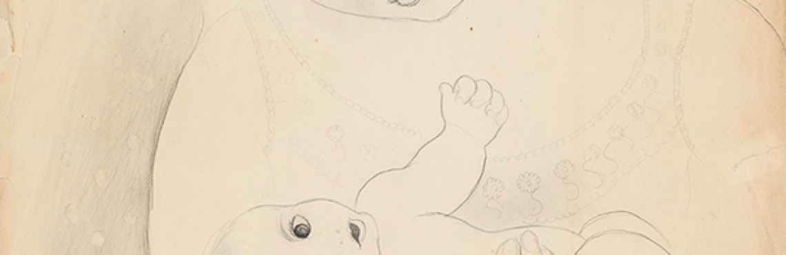  Sarah Affonso. Maternidade, 1935. Grafite sobre papel; 62,8×48 cm. Coleção particular. Foto: António Coelho.
