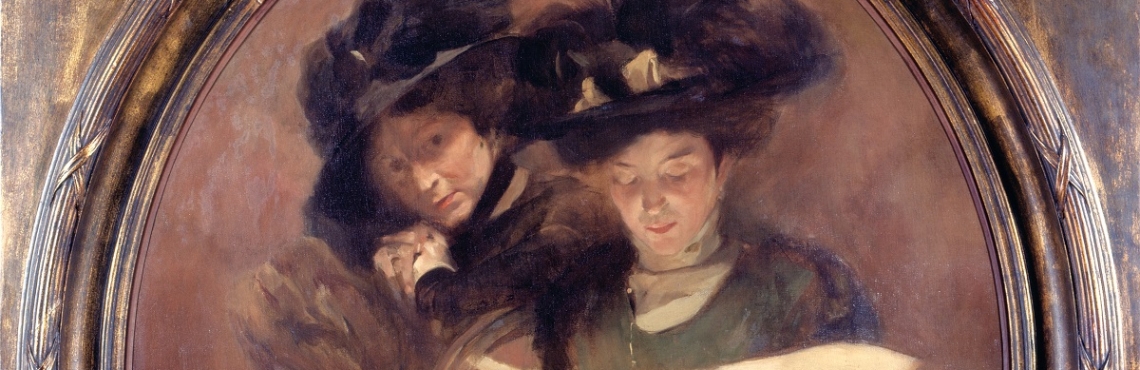 Columbano Bordalo Pinheiro,  Ida Bordalo Pinheiro e Virgínia Lopes de Mendonça Portrait, 1910,  col. MNAC,Inv. 626