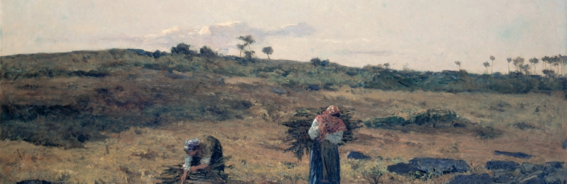 Silva Porto, Paisagem tirada da Charneca de Belas ao pôr-do-sol , c. 1879